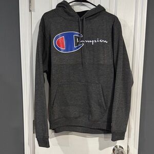 NWOT Champion Men's Charcoal Hoodie with Logo
